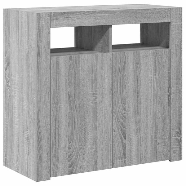 vidaXL Bahut avec lumières LED gris sonoma 80x35x75 cm