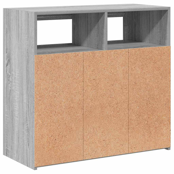 vidaXL Bahut avec lumières LED gris sonoma 80x35x75 cm