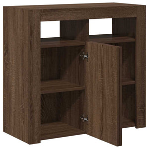 vidaXL Buffet avec éclairage LED aspect chêne marron 80x35x75 cm