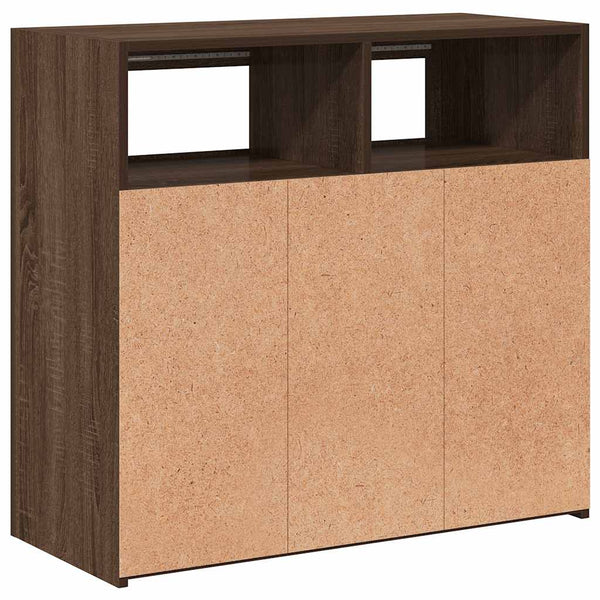 vidaXL Buffet avec éclairage LED aspect chêne marron 80x35x75 cm