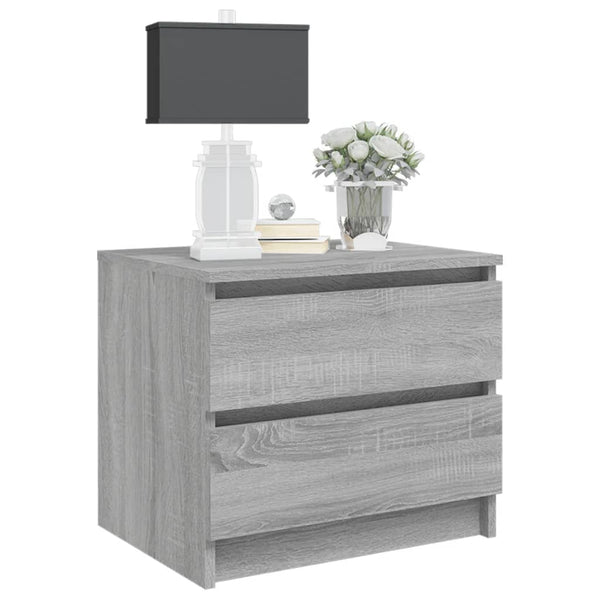 Grauer Nachttisch Sonoma, 50 cm