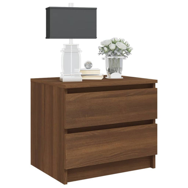 Nachttische 2er Set Braun Eichenoptik