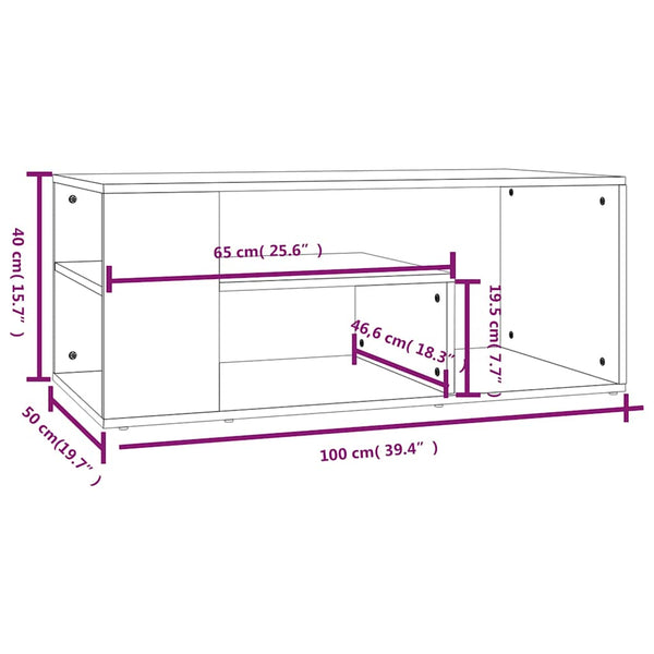 Couchtisch Braun Eichenoptik 100x50 cm