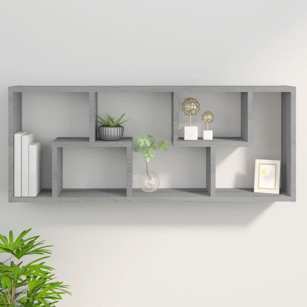 Wandregal Grau Sonoma 36x16x90 cm