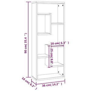 Wandregal Grau Sonoma 36x16x90 cm