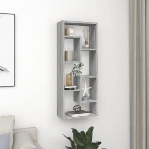 Wandregal Grau Sonoma 36x16x90 cm