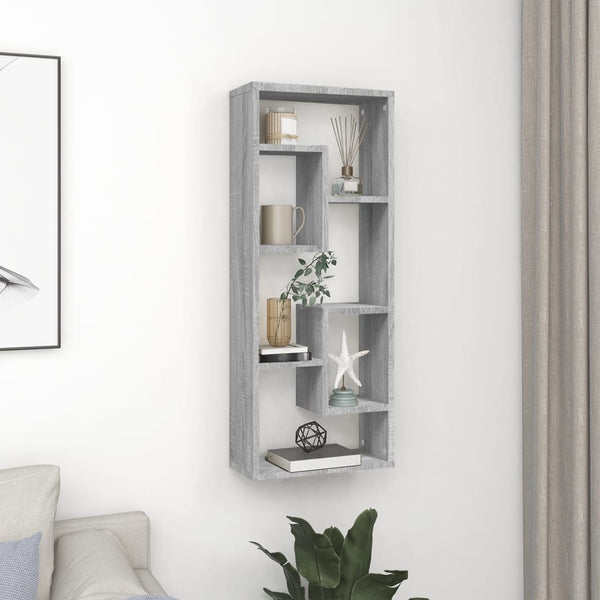 Wandregal Grau Sonoma 36x16x90 cm