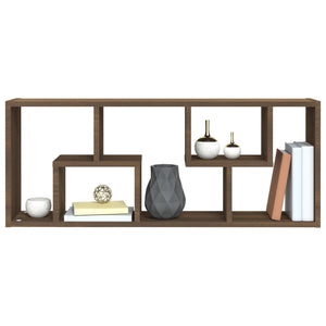 Wandregal Braun Eichen-Optik 36x16x90 cm