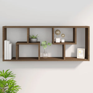 Wandregal Braun Eichen-Optik 36x16x90 cm