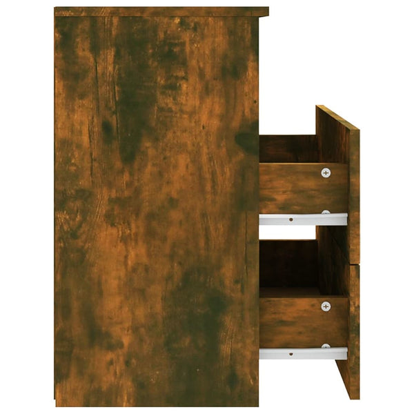 Nachttische 2er Set Räuchereiche 50x32x60 cm