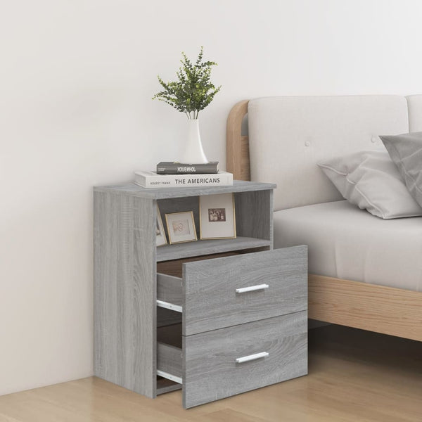 Grauer Nachttisch Sonoma, 50x32x60 cm