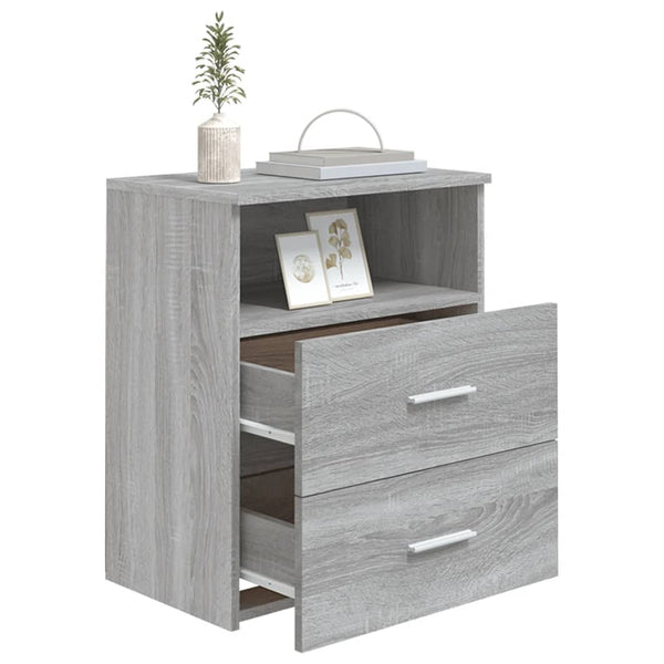Grauer Nachttisch Sonoma, 50x32x60 cm