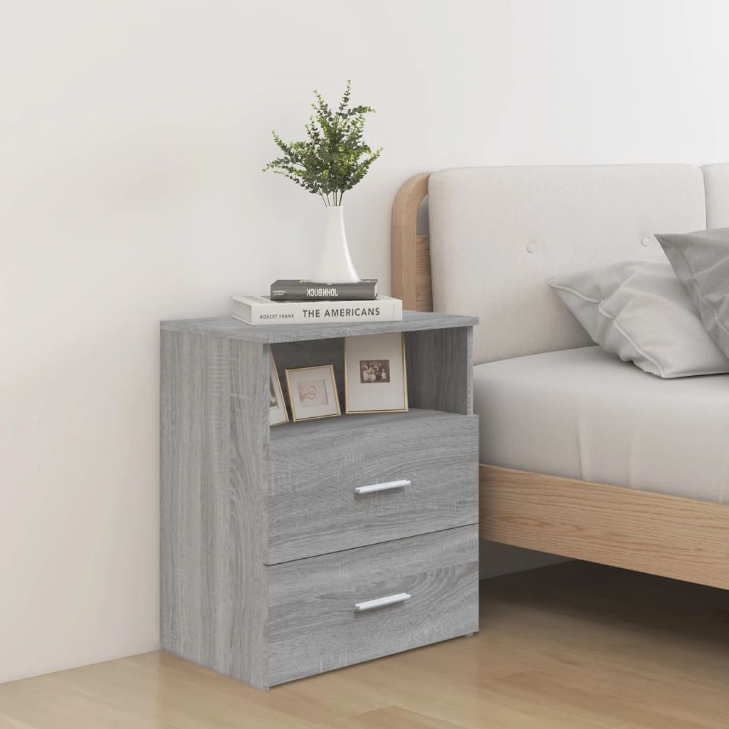 Grauer Nachttisch Sonoma, 50x32x60 cm