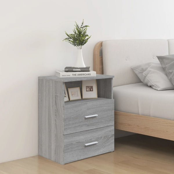 Grauer Nachttisch Sonoma, 50x32x60 cm