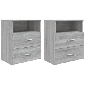 Nachttische 2er Set Grau Sonoma 50x32x60 cm