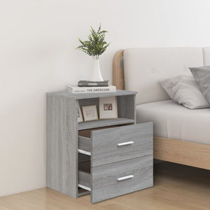 Nachttische 2er Set Grau Sonoma 50x32x60 cm