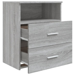 Nachttische 2er Set Grau Sonoma 50x32x60 cm