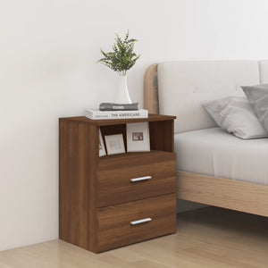 Nachttische 2er-Set Braun Eichenoptik