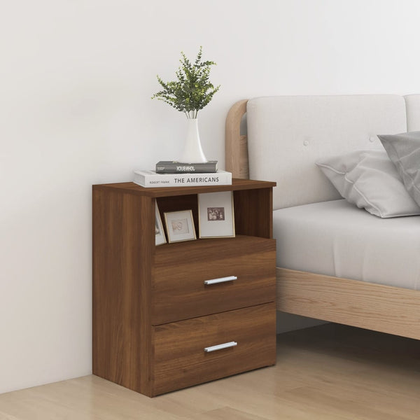 Nachttische 2er-Set Braun Eichenoptik