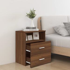 Nachttische 2er-Set Braun Eichenoptik