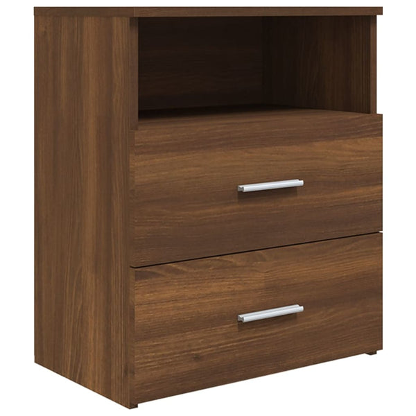 Nachttische 2er-Set Braun Eichenoptik