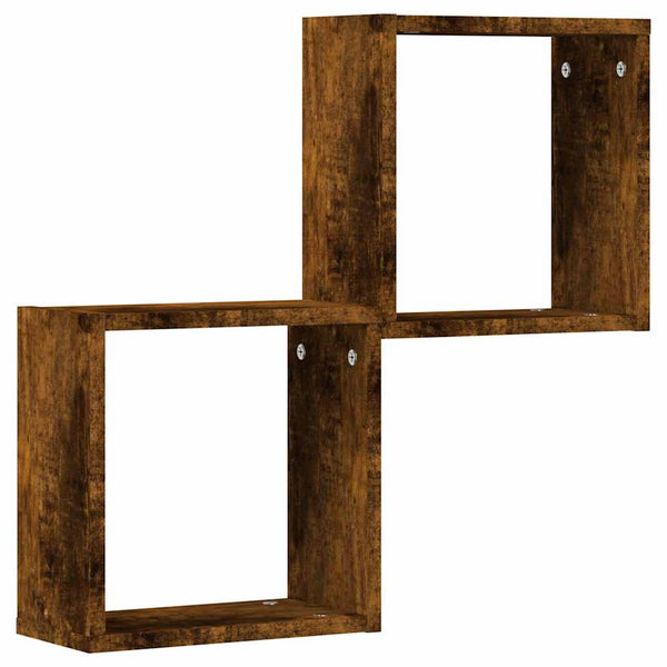 Würfelregale 2er Set Räuchereiche 30x30 cm