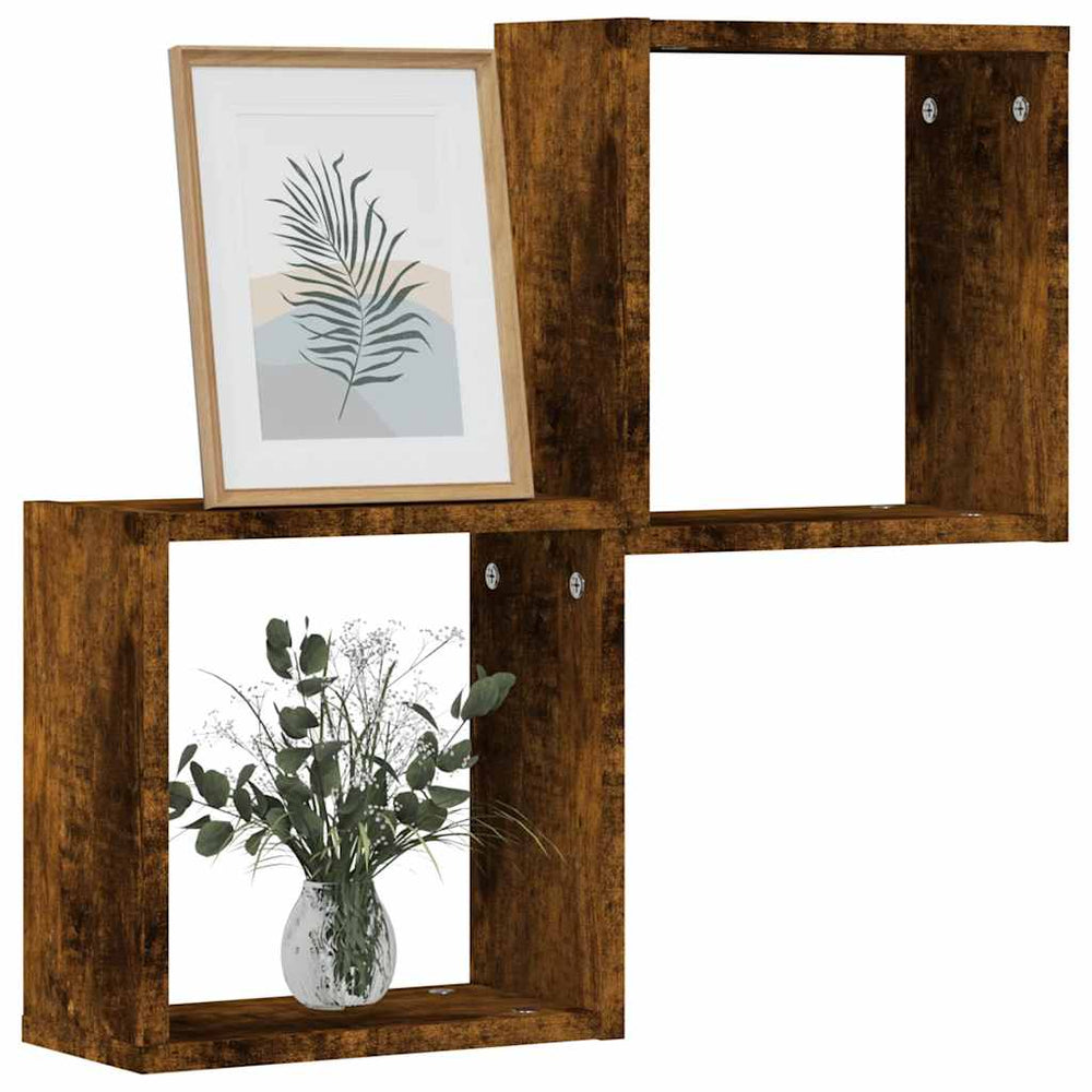 Würfelregale 2er Set Räuchereiche 30x30 cm