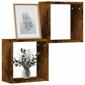 Würfelregale 2er Set Räuchereiche 30x30 cm