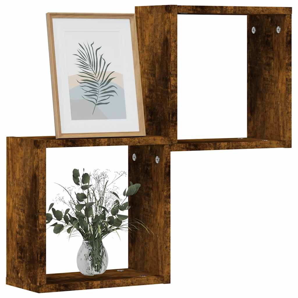 Würfelregale 2er Set Räuchereiche 30x30 cm