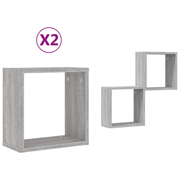 Würfelregale Grau Sonoma 30x30 cm, 2er-Set
