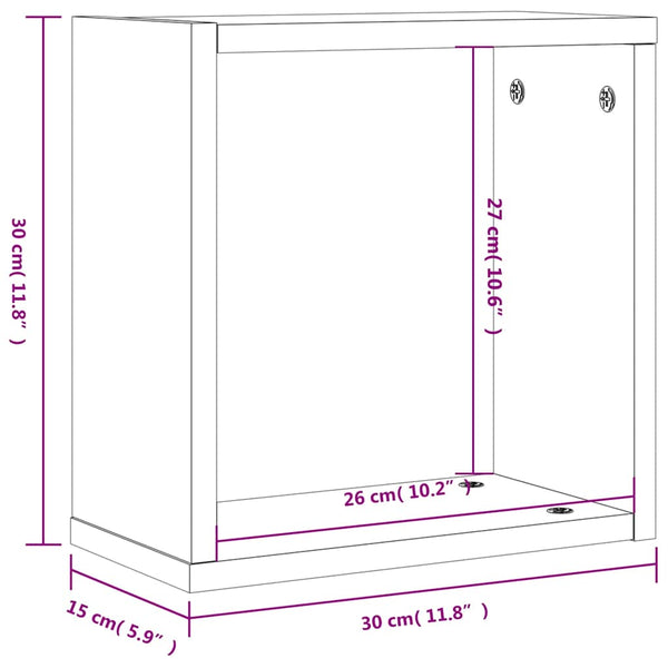 Würfelregale Grau Sonoma 30x30 cm, 2er-Set