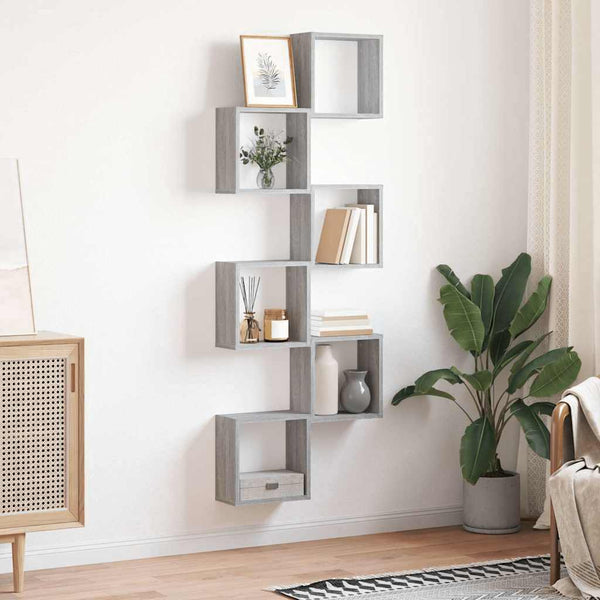 Würfelregale 6er Set Grau Sonoma 30x15x30cm