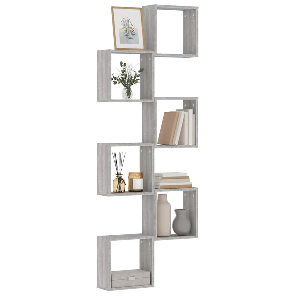 Würfelregale 6er Set Grau Sonoma 30x15x30cm