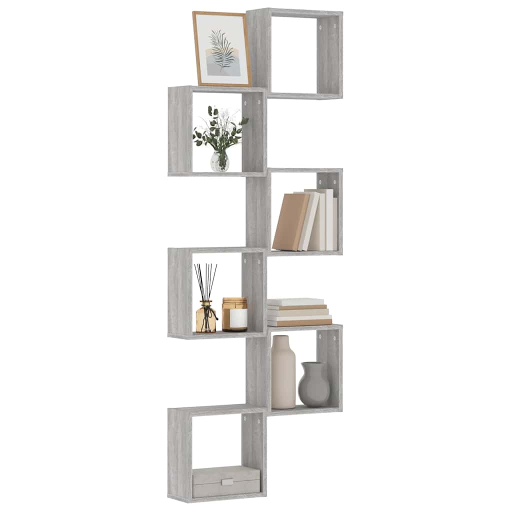 Würfelregale 6er Set Grau Sonoma 30x15x30cm