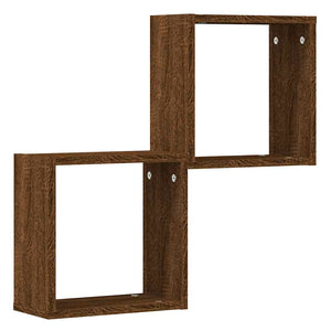 Braune Würfelregale, 2er-Set
