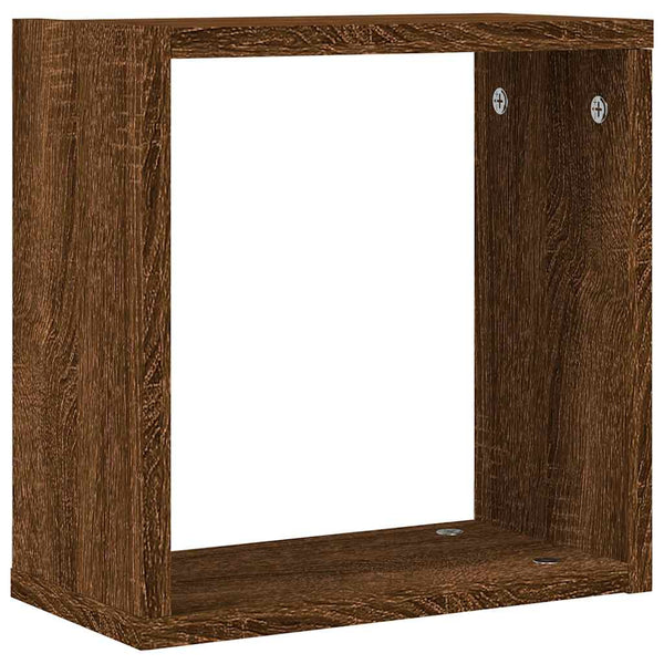 Braune Würfelregale, 4er Set, 30x30 cm