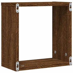 Braune Würfelregale, 4er Set, 30x30 cm