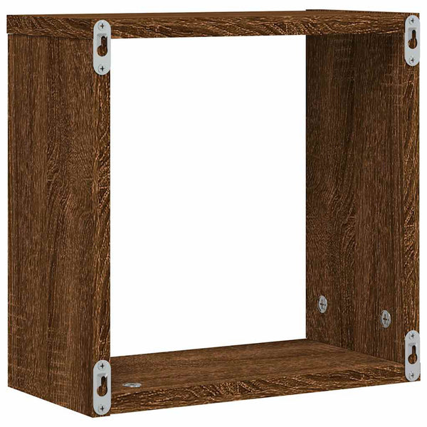 Braune Würfelregale, 4er Set, 30x30 cm