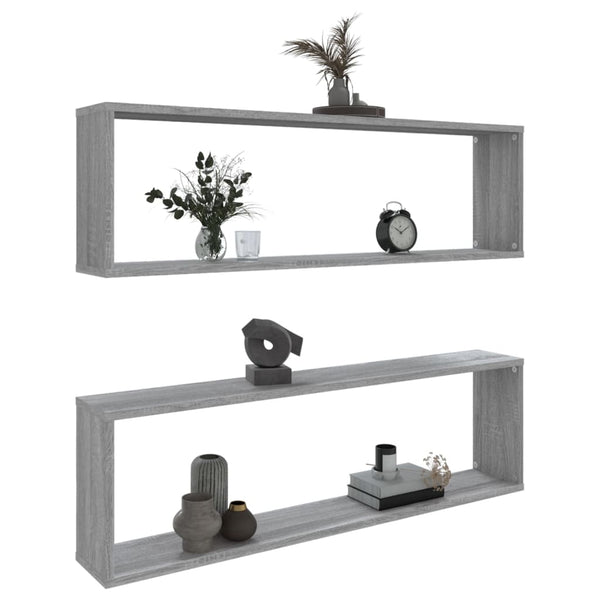 Graue Sonoma Wandregale, 2er Set