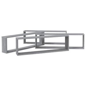 Wandregale Grau Sonoma 4er Set