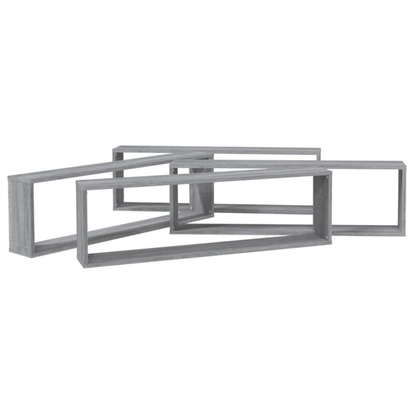 Wandregale Grau Sonoma 4er Set