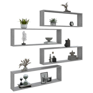 Wandregale Grau Sonoma 4er Set