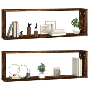 Wandregale 2er Set Räuchereiche 80cm