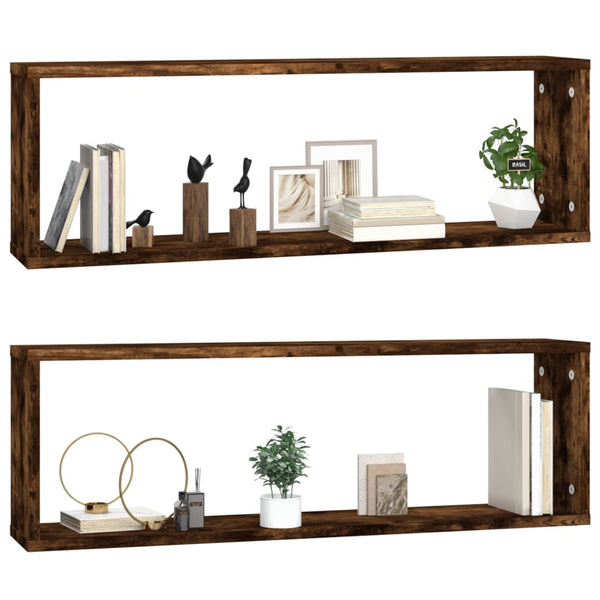 Wandregale 2er Set Räuchereiche 80cm
