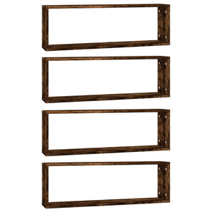 Wandregale 4er Set Räuchereiche 80cm