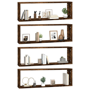 Wandregale 4er Set Räuchereiche 80cm