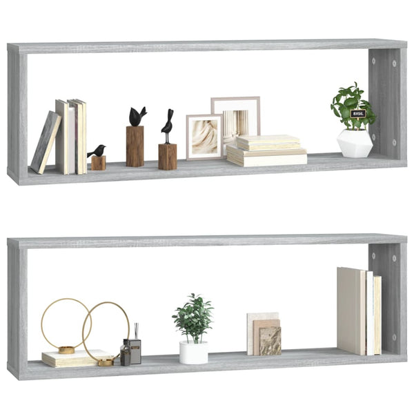 Graue Sonoma Wandregale, 2er Set
