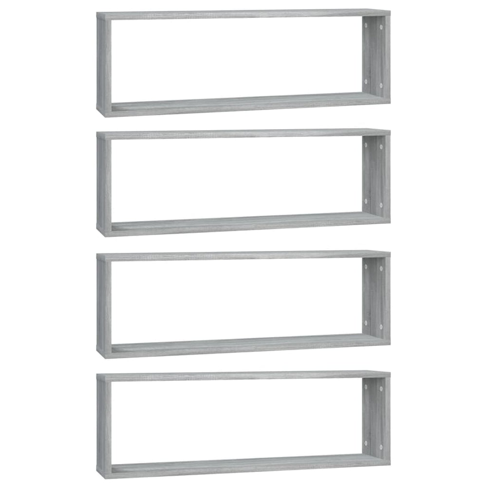 Wandregale Grau Sonoma 80x15x26,5 cm, 4er-Set