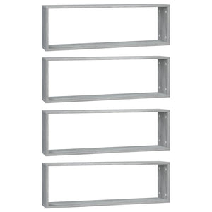 Wandregale Grau Sonoma 80x15x26,5 cm, 4er-Set
