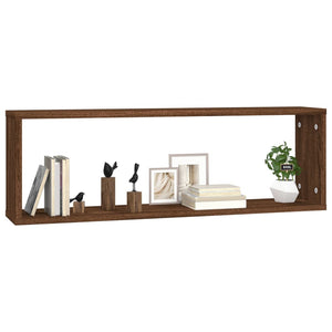 Wandregale 4er Set Braun Eichenoptik